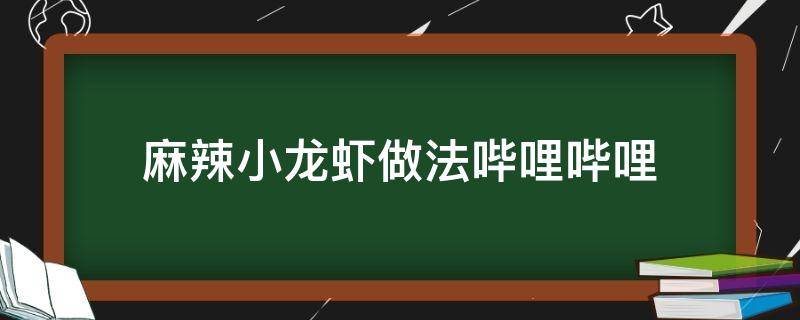 麻辣小龙虾做法哔哩哔哩 麻辣小龙虾的做法简单