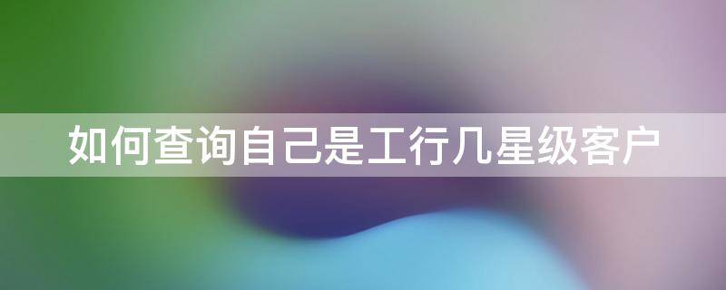 如何查询自己是工行几星级客户（如何查询自己是工行几星级客户经理）