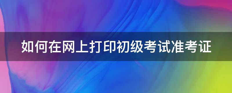 如何在网上打印初级考试准考证（打印初级准考证的网站）