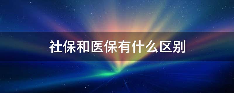 社保和医保有什么区别（广州社保和医保有什么区别）