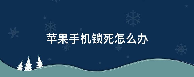 苹果手机锁死怎么办（苹果手机锁死解锁）