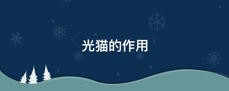 光猫的作用（光猫的作用通俗一点）