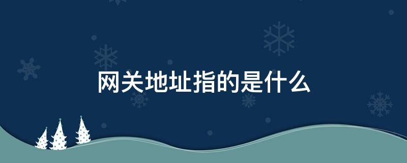网关地址指的是什么 网关地址百度百科