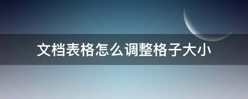文档表格怎么调整格子大小（手机文档表格怎么调整格子大小）