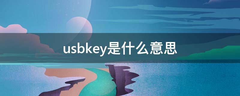 usbkey是什么意思 网银usbkey是什么意思