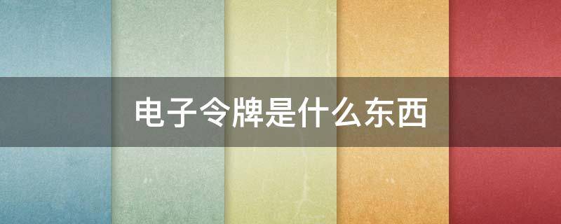 电子令牌是什么东西（邮政电子令牌是什么东西）