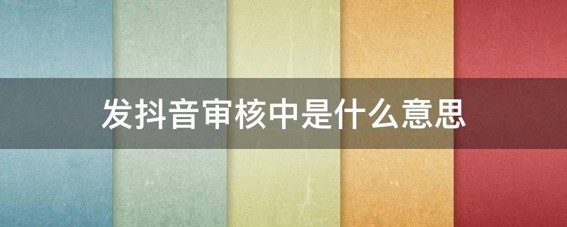 发抖音审核中是什么意思（发抖音审核中啥意思）