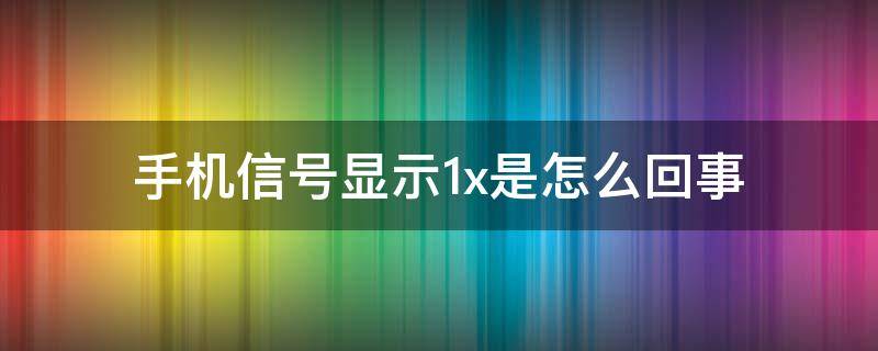 手机信号显示1x是怎么回事 苹果显示1x怎么修复