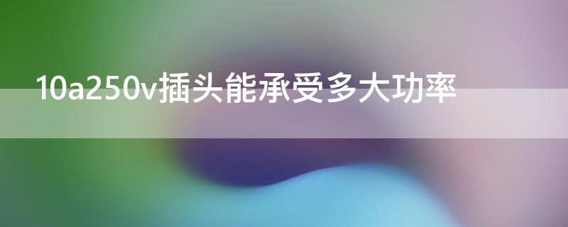 10a250v插头能承受多大功率（10a的插头能带3000w吗）