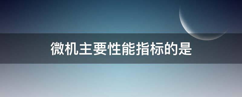 微机主要性能指标的是（微机主要性能指标指的是）