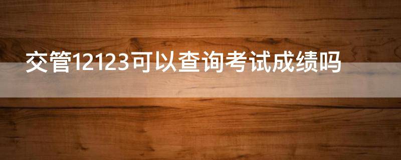 交管12123可以查询考试成绩吗 交管12123可以查询考试成绩吗怎么查