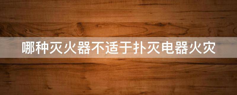 哪种灭火器不适于扑灭电器火灾（以下哪种灭火器不适于扑灭电器火灾）