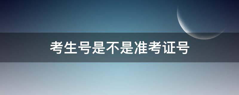 考生号是不是准考证号（中考考生号是不是准考证号）