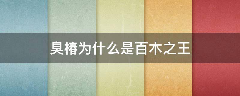臭椿为什么是百木之王 臭椿木是什么木