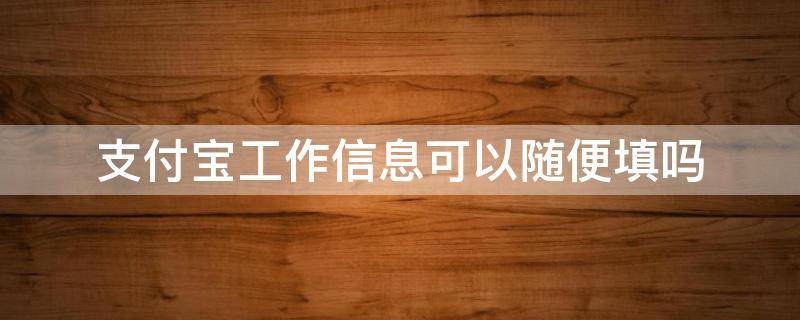 支付宝工作信息可以随便填吗（支付宝填写工作信息安全吗）