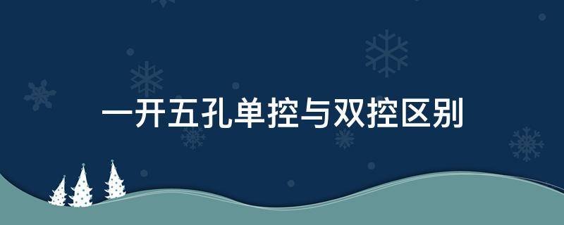 一开五孔单控与双控区别 一开五孔单控与双控区别插座