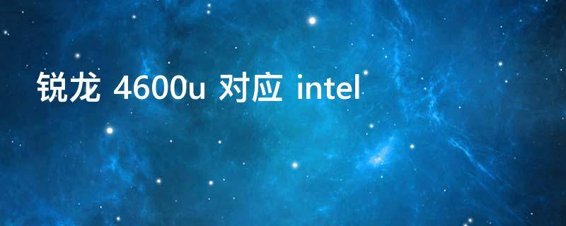 锐龙 4600u 对应 intel