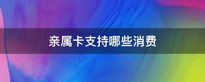 亲属卡支持哪些消费（亲属卡支持什么消费）