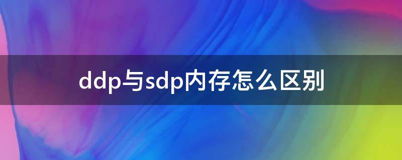 ddp与sdp内存怎么区别（ddp和sdp内存的区别）