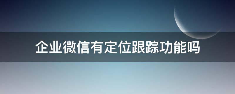 企业微信有定位跟踪功能吗 企业微信可以看到定位吗