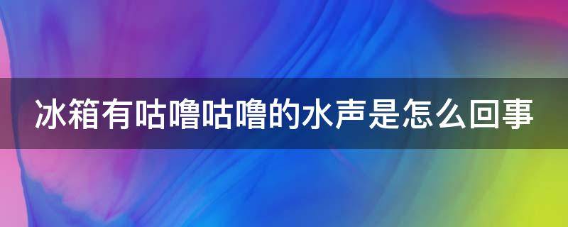 冰箱有咕噜咕噜的水声是怎么回事 冰箱咕噜咕噜水声响怎么解决