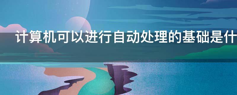 计算机可以进行自动处理的基础是什么