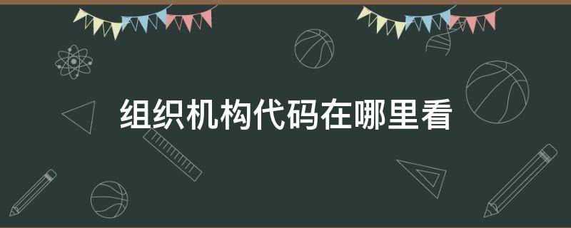 组织机构代码在哪里看 组织机构代码查询