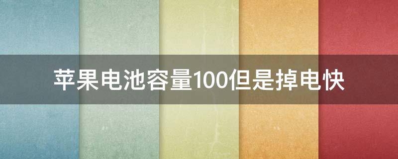 苹果电池容量100但是掉电快（苹果电池容量100但是掉电快怎么回事）