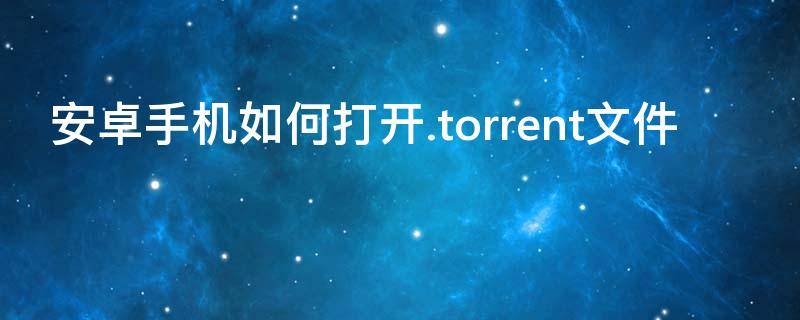 安卓手机如何打开.torrent文件 安卓手机如何打开torrent文件解析