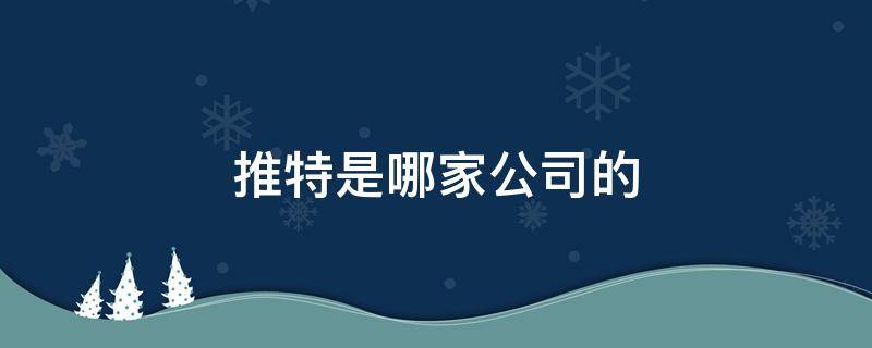 推特是哪家公司的（推特隶属哪个公司）