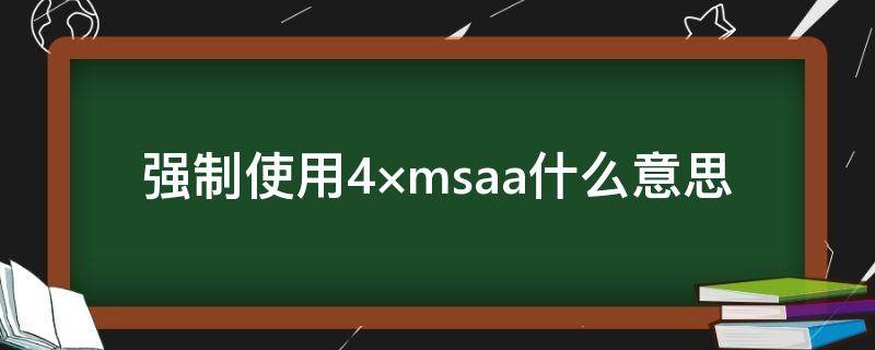 强制使用4×msaa什么意思