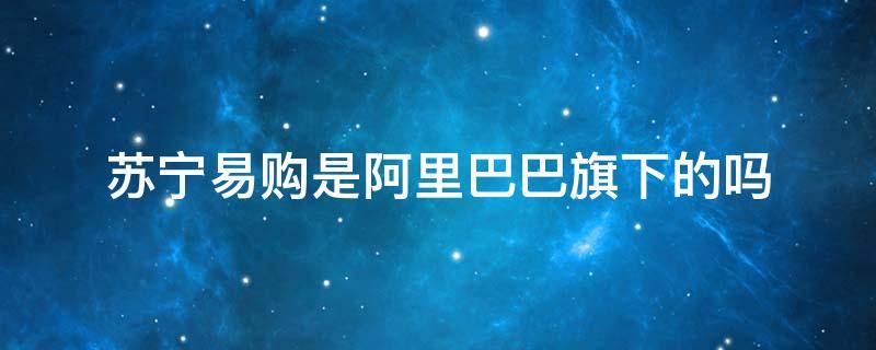 苏宁易购是阿里巴巴旗下的吗（苏宁易购是天猫旗下的吗）
