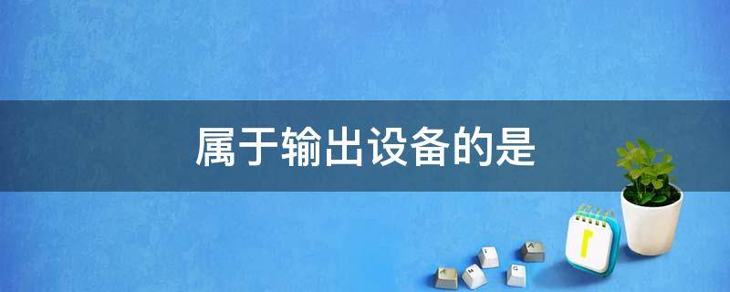 属于输出设备的是什么 下列设备属于输出设备的是什么