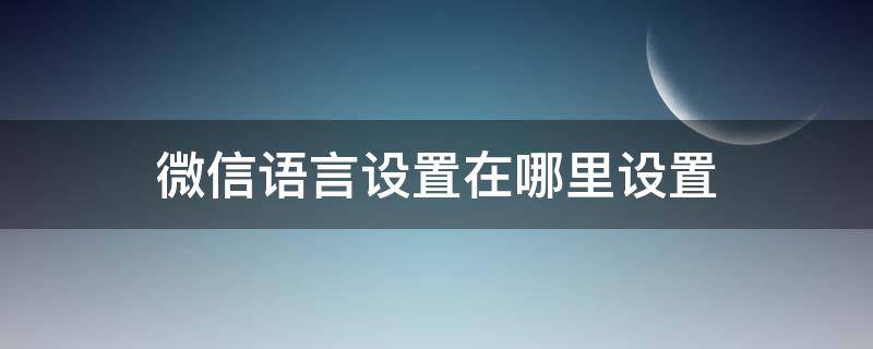 微信语言设置在哪里设置 苹果手机微信语言设置在哪里设置