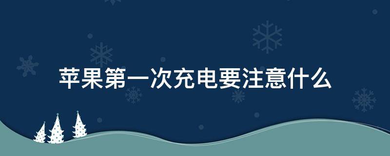 苹果第一次充电要注意什么 苹果手机第一次充电应该注意什么