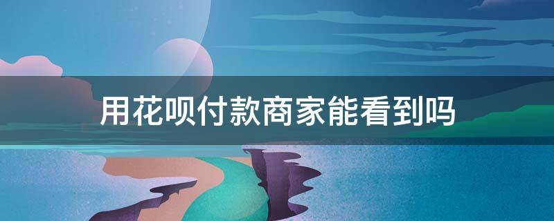 用花呗付款商家能看到吗 实体店用花呗付款商家能看到吗