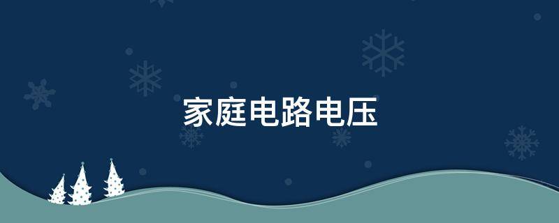 家庭电路电压（家庭电路电压过大的原因）