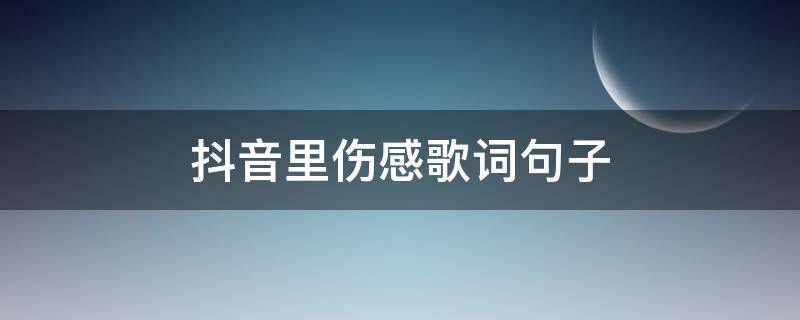 抖音里伤感歌词句子（抖音伤感的歌词）