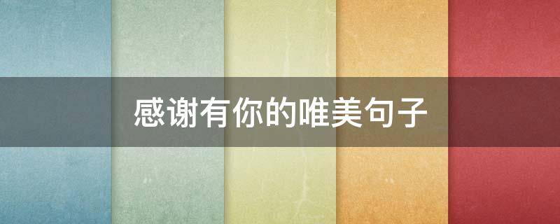 感谢有你的唯美句子（感谢有你的唯美句子简短母爱）