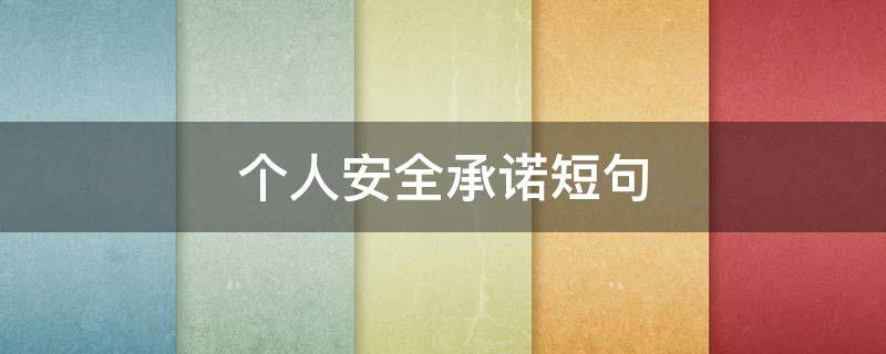 个人安全承诺短句（个人安全承诺一句话(精简版）