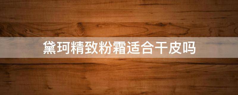 黛珂精致粉霜适合干皮吗 黛珂散粉适合干皮吗?
