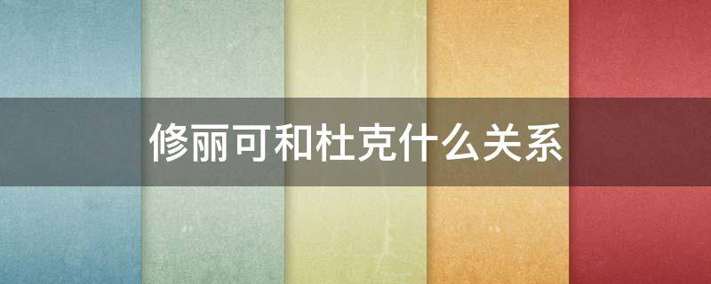 修丽可和杜克什么关系 杜克修丽可是哪个国家的