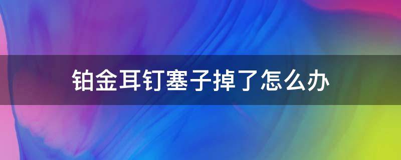 铂金耳钉塞子掉了怎么办 铂金耳钉断了怎么办