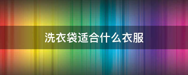 洗衣袋适合什么衣服 什么洗衣袋比较好