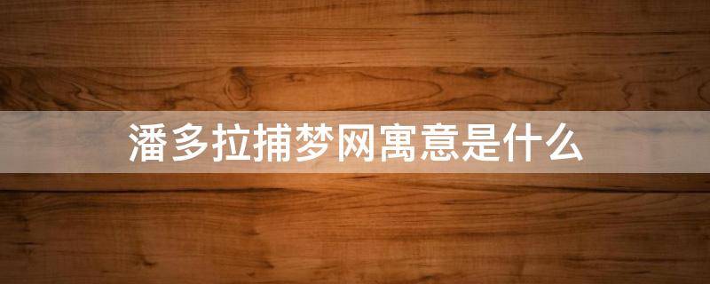 潘多拉捕梦网寓意是什么（潘多拉捕梦之网）