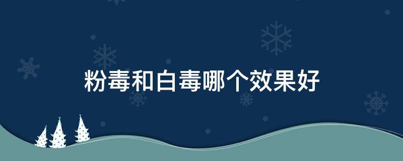 粉毒和白毒哪个效果好 粉毒和白毒什么比较好
