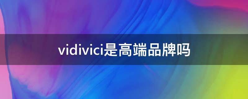 vidivici是高端品牌吗（VII品牌）