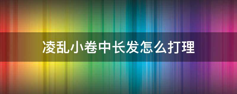 凌乱小卷中长发怎么打理（短发凌乱卷）