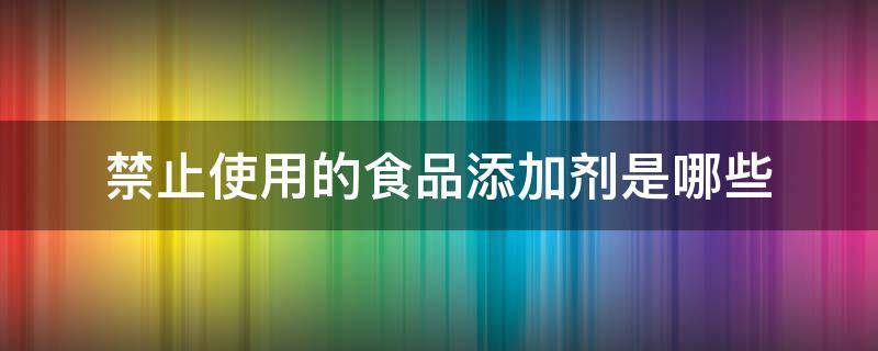 禁止使用的食品添加剂是哪些（禁止使用的食品添加剂是哪些亚硝酸钾）