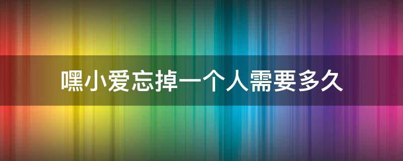 嘿小爱忘掉一个人需要多久（小爱怎么忘记一个人）